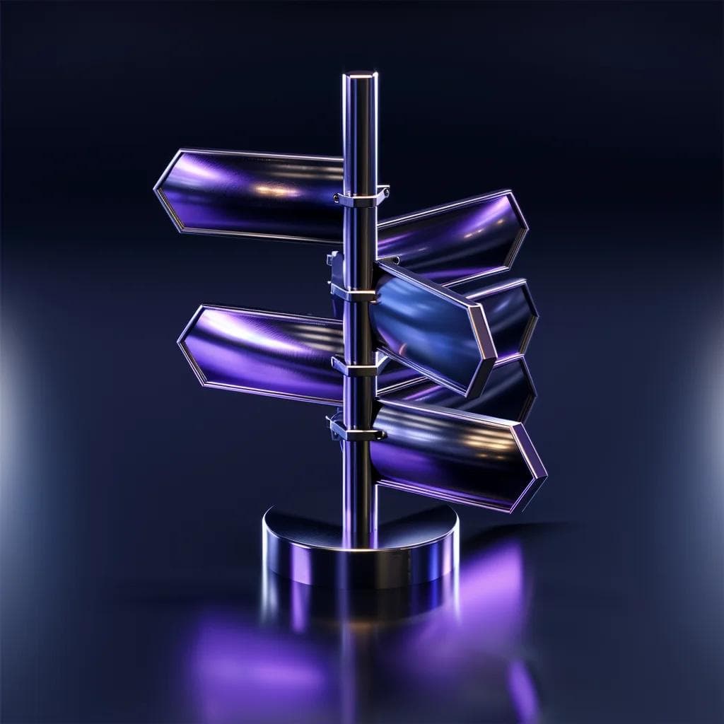 3D visualization of multiple directional signposts